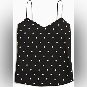 J.Crew Scalloped Cami Top - Black/White Size 4